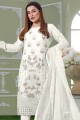 Georgette Off white Eid Salwar Kameez in Embroidered