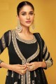 Black Georgette Eid Anarkali Suit with Embroidered