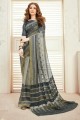 Multi Saree with Thread,embroidered,digital print Linen