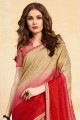 Tussar silk Saree in Multi  with Embroidered