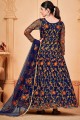 Eid Anarkali Suit with Blue Embroidered Net