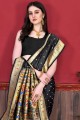Saree in Black Weaving Silk