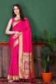 Silk Magenta Saree in Weaving