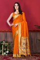 Weaving Yellow Saree in Silk