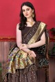Saree in Silk with Brown  Weaving