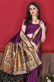 Saree with Purple Weaving Silk