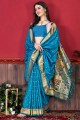 Silk Sky blue Saree in Weaving
