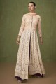 Embroidered Georgette Anarkali Suit in Peach