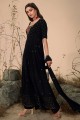 Black Anarkali Suit with Embroidered Georgette