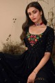 Black Anarkali Suit with Embroidered Georgette