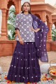 Georgette Sharara Suit in Multi  with Dupatta