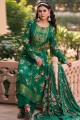 Muslin  Green Eid Palazzo Suit with Dupatta