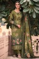 Muslin Olive green Eid Palazzo Suit with Dupatta
