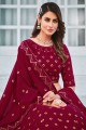 Georgette Wedding Lehenga Choli in Deep pink with Embroidered