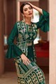 Green Eid Sharara Suit in Georgette with Sequins