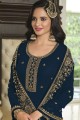 Blue Embroidered Georgette Eid Sharara Suit