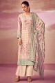 Beige Digital print Cotton Pakistani Suit