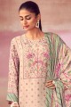Beige Digital print Cotton Pakistani Suit
