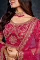 Silk Embroidered Pink Wedding Lehenga Choli with Dupatta