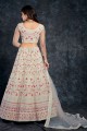 Embroidered Wedding Lehenga Choli in White Net