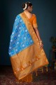 Art silk Blue Saree in Weaving