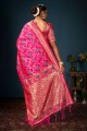 Saree with Pink Weaving Art silk