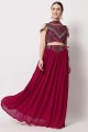 Deep pink Embroidered Party Lehenga Choli in Georgette