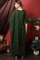 Green Thread Cotton Palazzo Suit