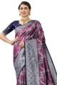 Saree with Silk Weaving in Purple