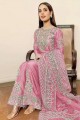 Pink Organza Eid Palazzo Suit with Printed