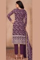 Purple Embroidered Net Eid Salwar Kameez