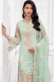Georgette Pista Pakistani Suit in Embroidered