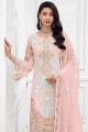 Georgette Pakistani Suit in Pink with Embroidered