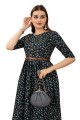 Crepe Gown Dress in Multicolor with Printed