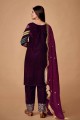 Velvet Thread Wine  Pakistani Suit with Dupatta