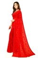Party Wear Saree Red in Georgette with Embroidered