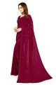 Magenta Party Wear Saree in Embroidered Georgette