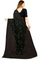Black Party Wear Georgette Saree in Embroidered