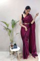 Magenta Silk Saree with Printed
