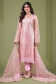 Net Embroidered Pink Salwar Kameez with Dupatta
