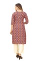Multy  Straight Kurti in Crepe with Printed