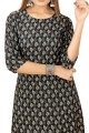 Straight Kurti in Black Crepe with Printed