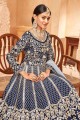 Anarkali Suit in Blue Art silk with Printed