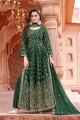 Printed Palazzo Suit in Green Georgette
