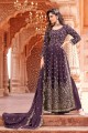 Georgette Palazzo Suit with Printed in Purple