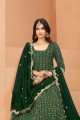 Green Printed Anarkali Suit in Georgette