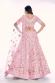 Pink Wedding Lehenga Choli with Thread Soft net