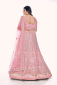 Thread Soft net Pink Wedding Lehenga Choli with Dupatta
