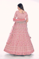 Silk Thread Wedding Lehenga Choli in Pink with Dupatta
