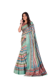 Digital print Multicolor Chanderi silk Saree